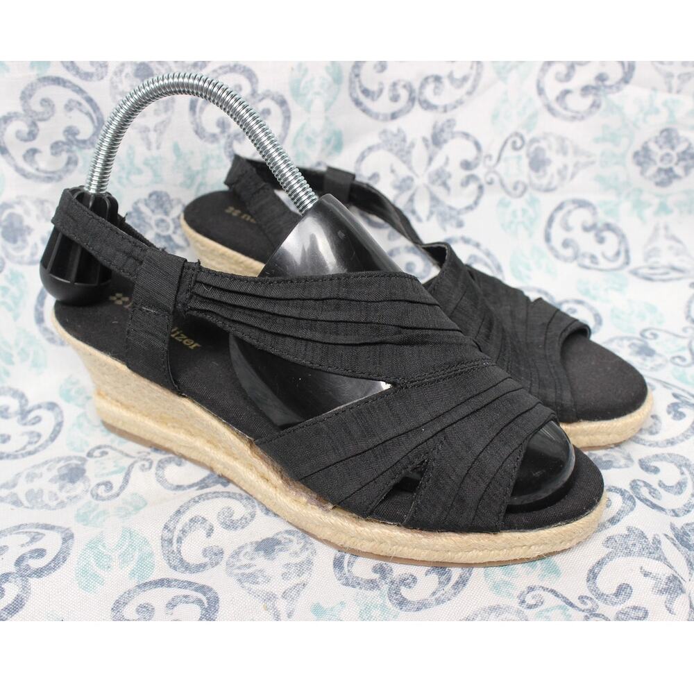 Naturalizer Women‎ Size 7.5M Black Wedge Synthetic Shoes Banna